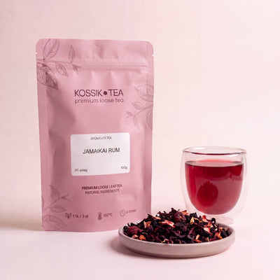 Jamaikai Rum gyümölcstea csomagolása – Kossik Tea & Coffee