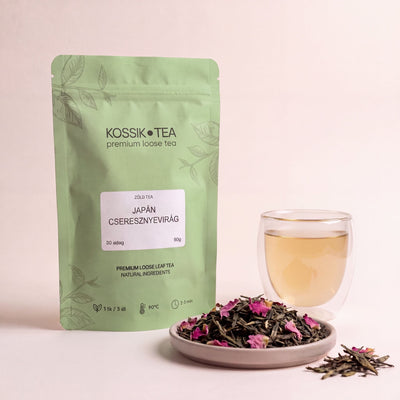 Japán Cseresznyevirág zöld tea csomagolása – Kossik Tea & Coffee