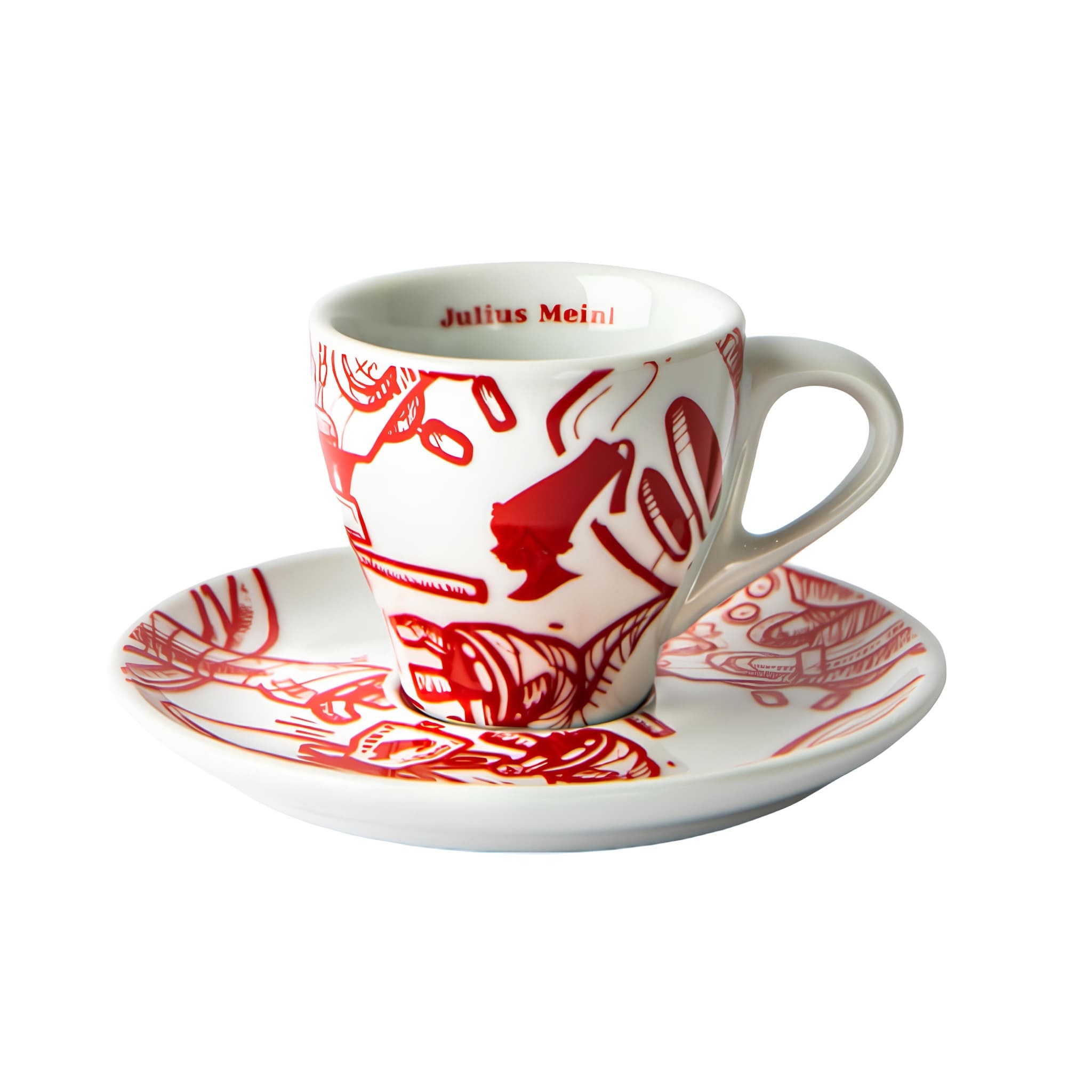 julius meinl 160 éves jubileum espresso porcelán kávéscsésze ünnepi dizájnnal alátéttel