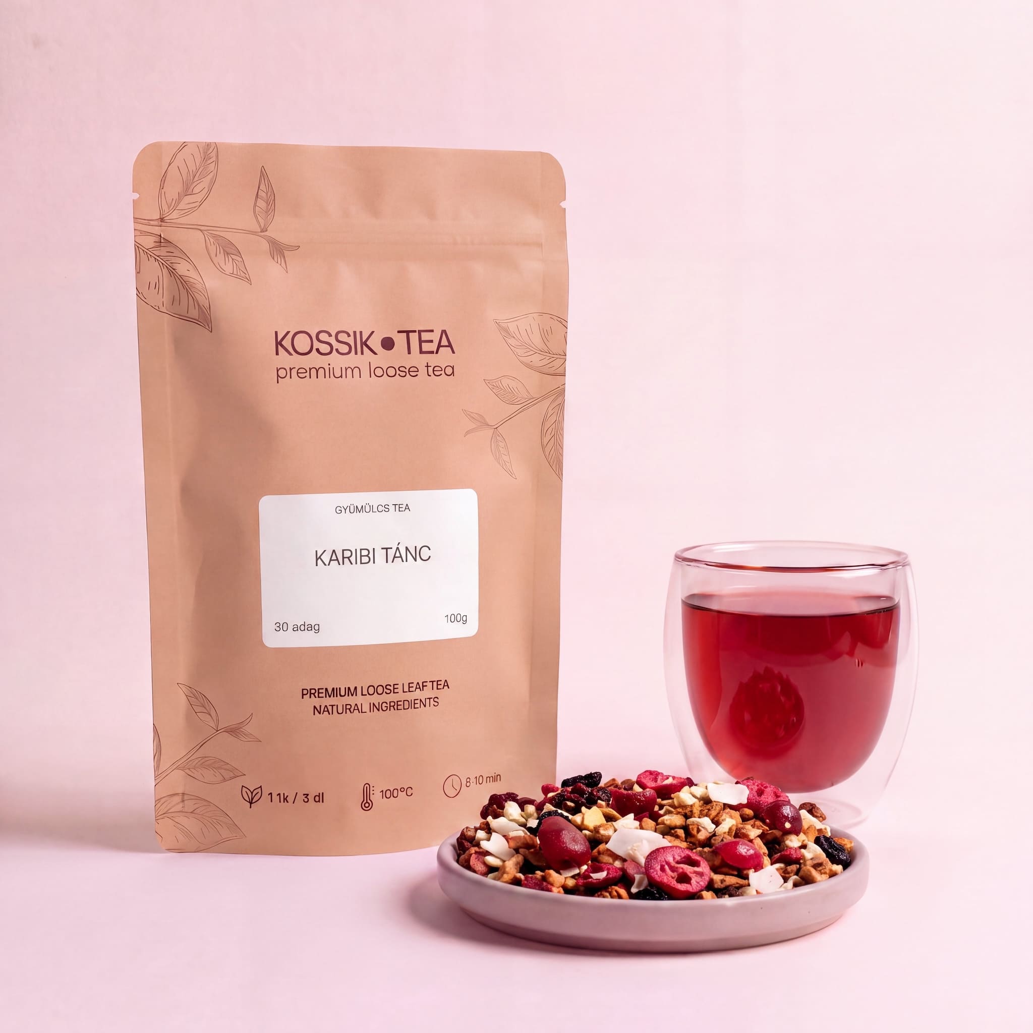 Karibi Tánc gyümölcstea csomagolása – Kossik Tea & Coffee