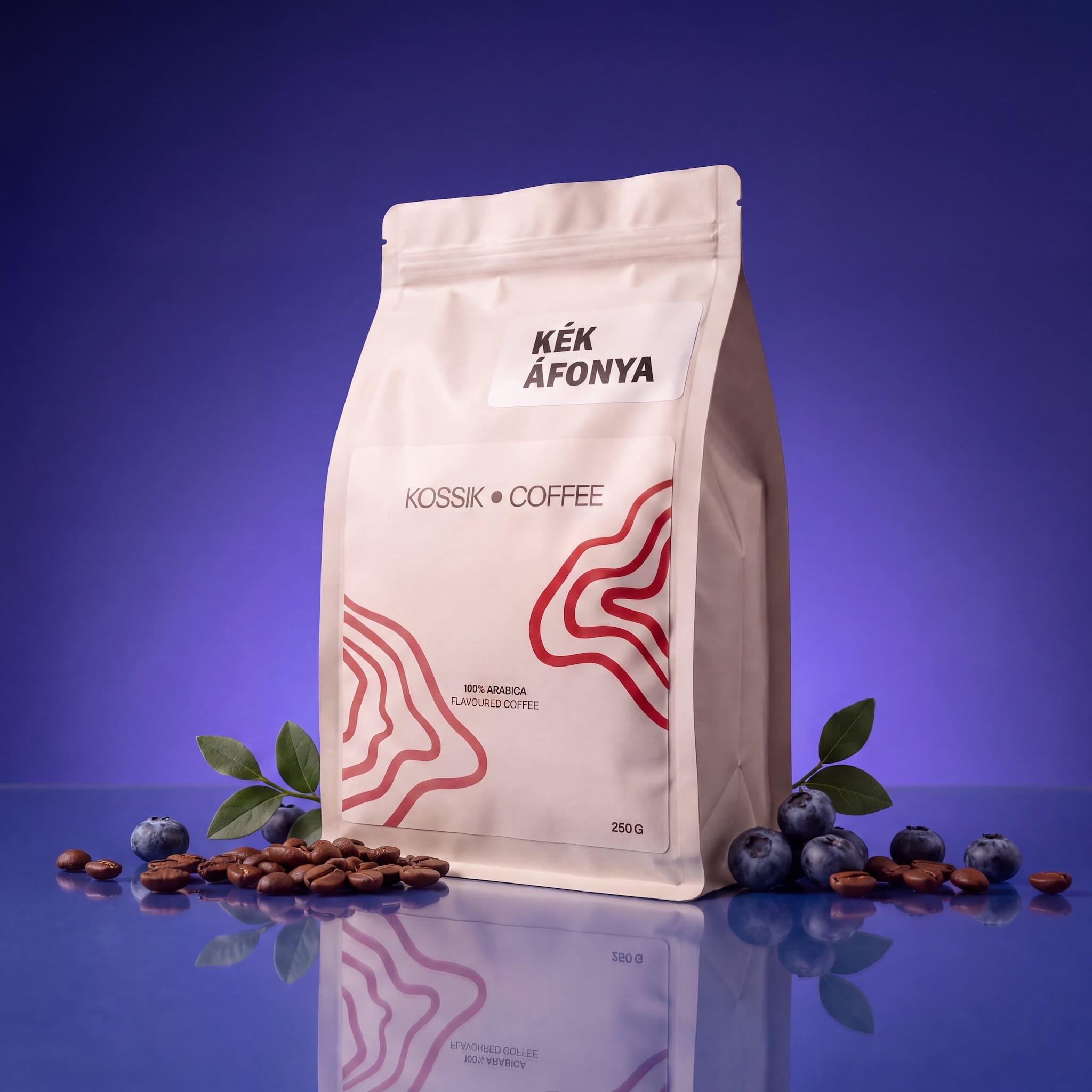kék áfonya ízesítésű 100% arabica kávé, kiváló minőségű prémium termék