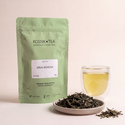 Kínai Sencha zöld tea csomagolása – Kossik Tea & Coffee