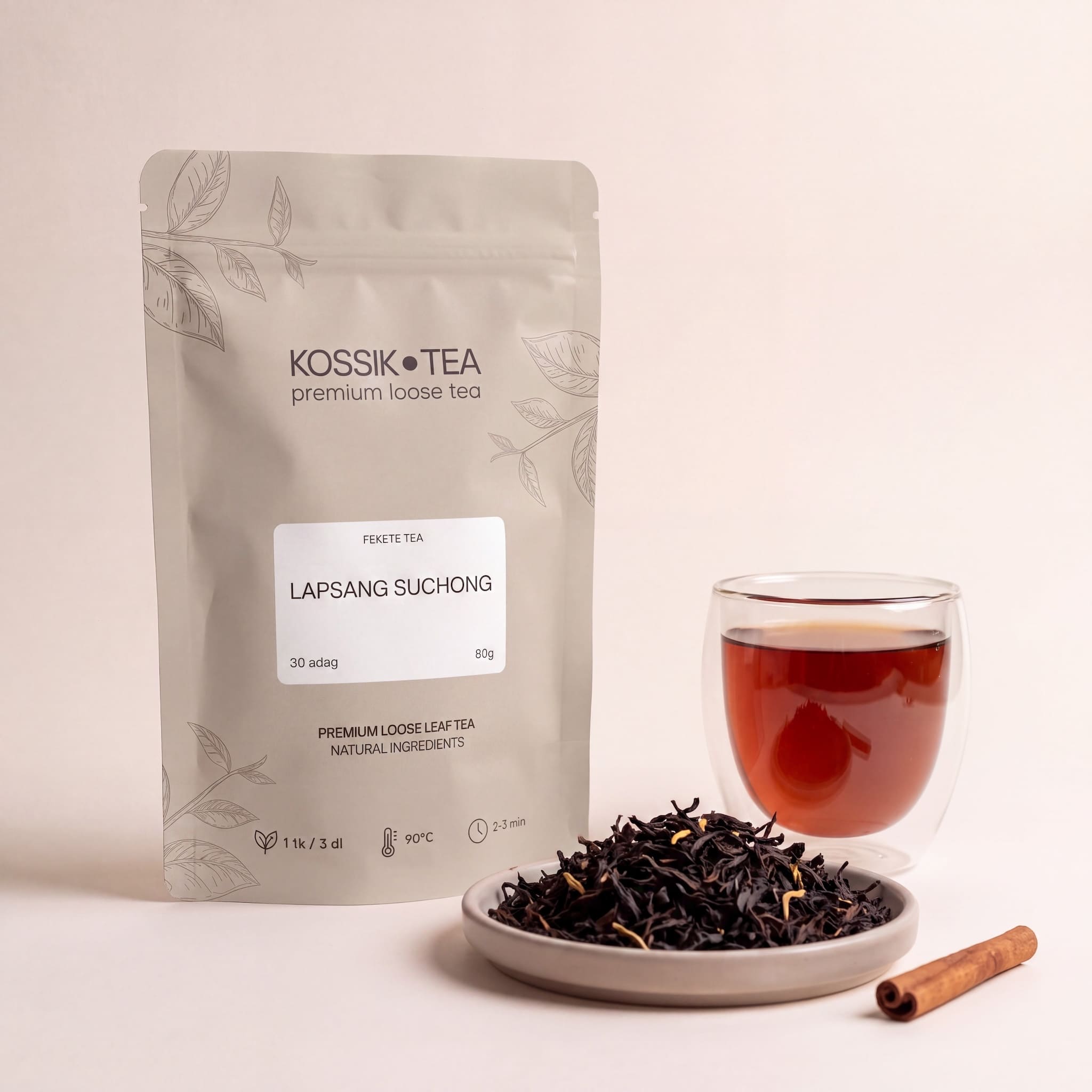 Lapsang Suchong fekete tea csomagolása – Kossik Tea & Coffee