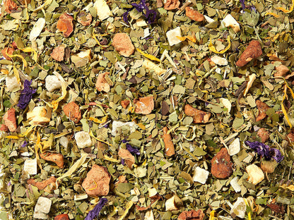 maracuja-ananász ízesítésű brazil mate tea, prémium minőség, élénkítő szálas tea, 100g és 250g kiszerelésben