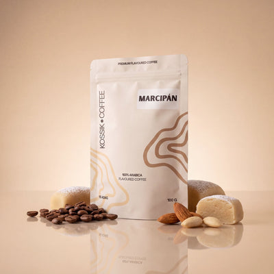 marcipán aromával gazdagított 100% arabica kávé, prémium minőség