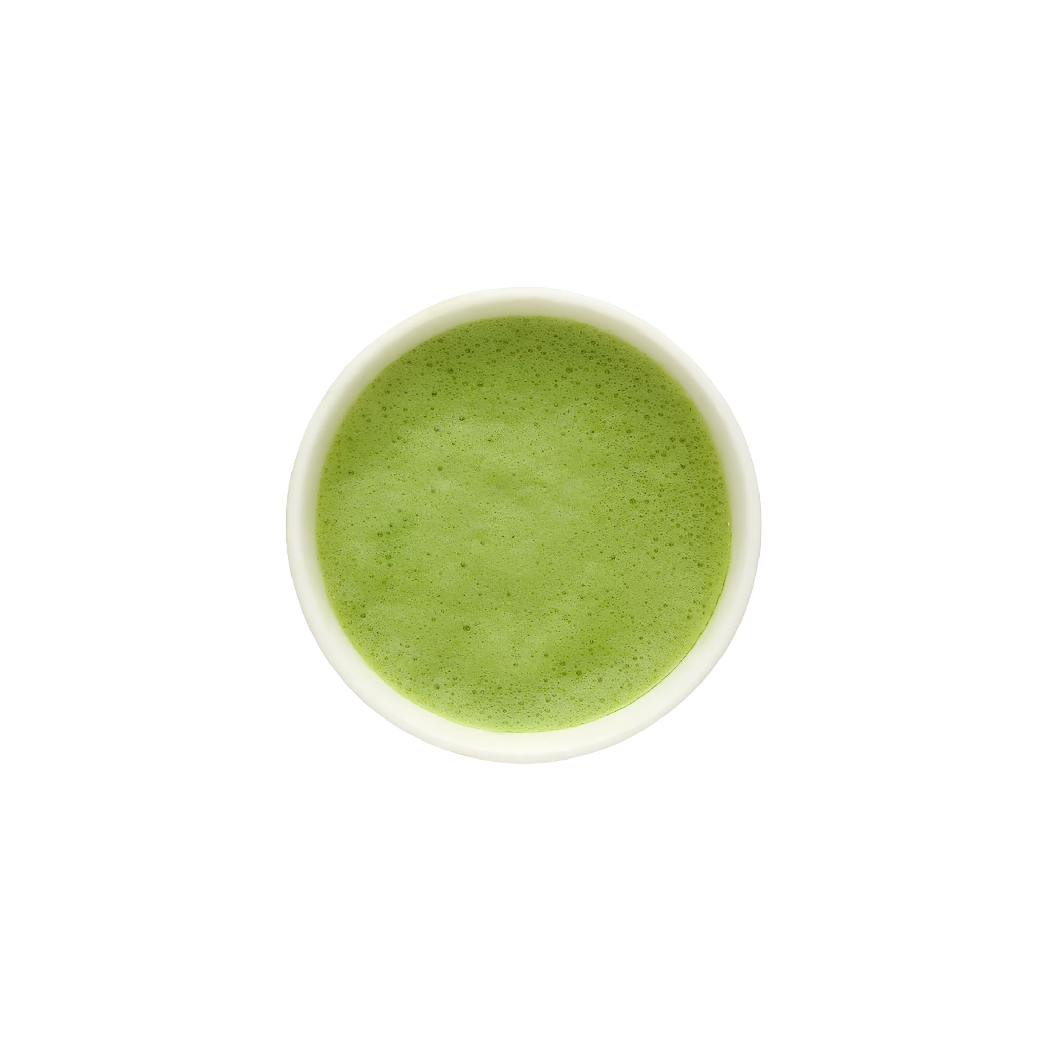 Asamizu Kuroju Fekete Gyöngyszem matcha elkészítve, sűrű habbal és selymes textúrával