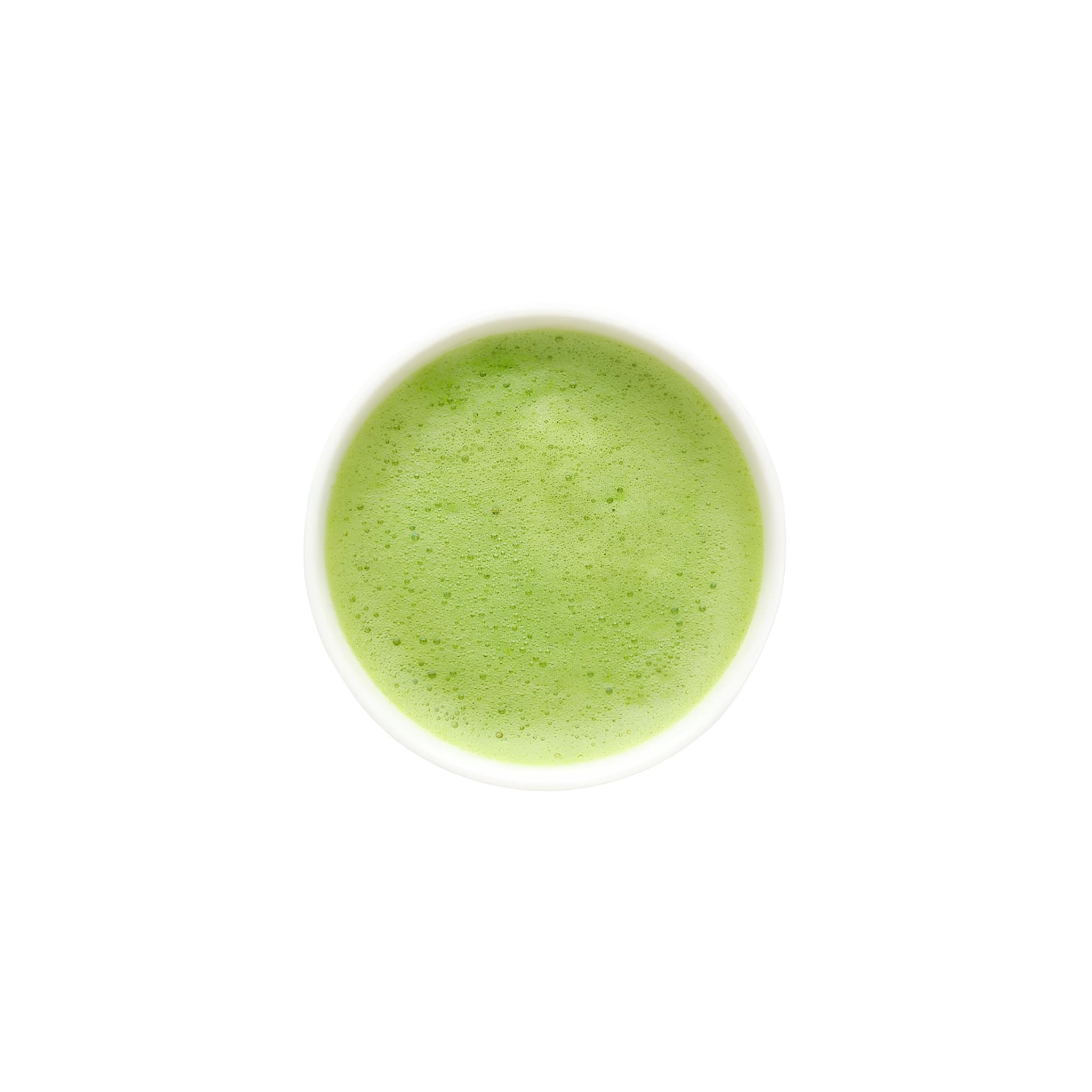 matcha china taishan tea elkészítve, habos, élénkzöld ital, gazdag antioxidánsokban, frissítő és energizáló hatású