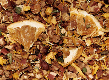 narancs álom koffeinmentes gyümölcs szálas tea, frissítő citrusos ízvilág, prémium minőség, 100g és 250g kiszerelésben