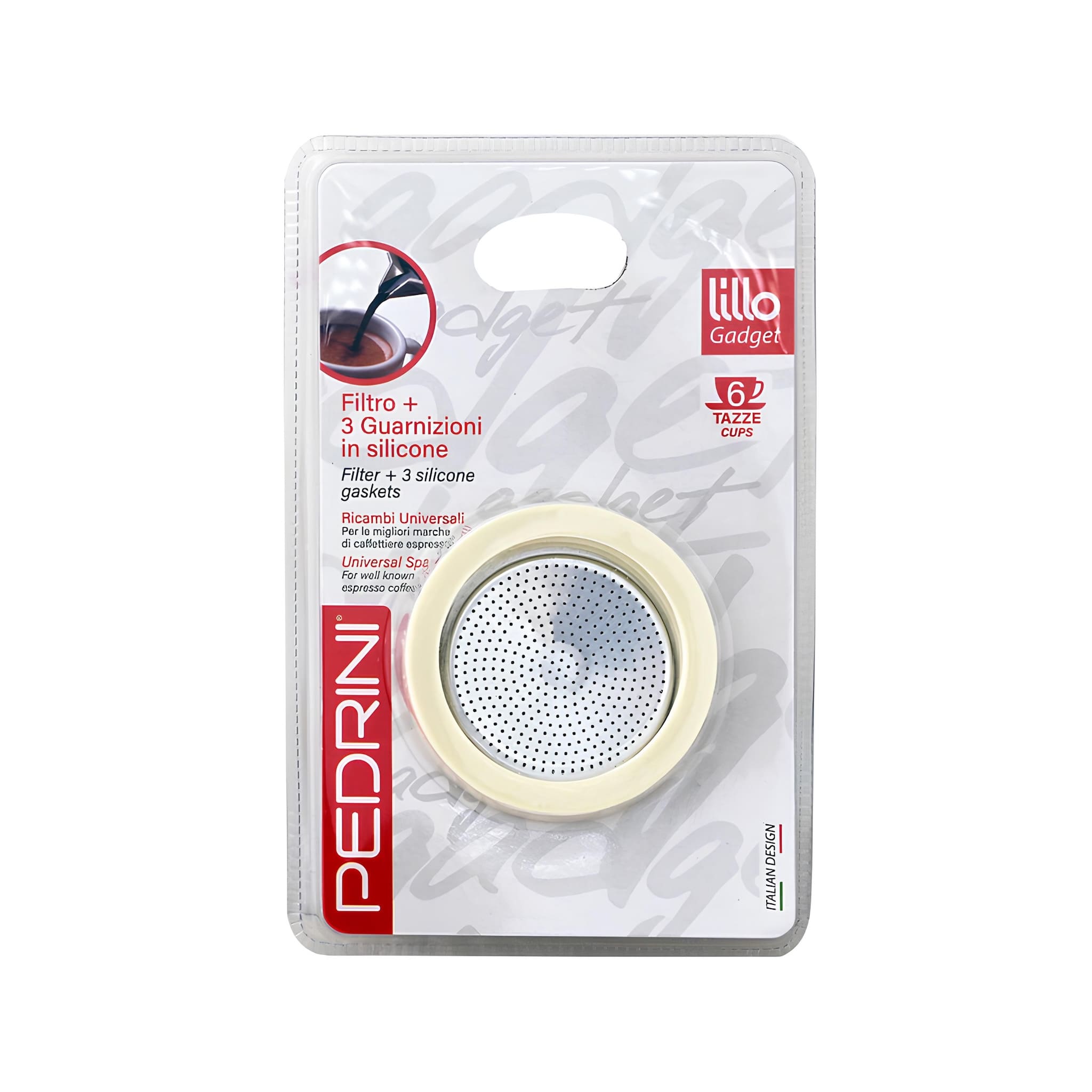 pedrini kotyogó tömítés és szűrő szett 1, 2, 3 és 6 személyes kotyogókhoz