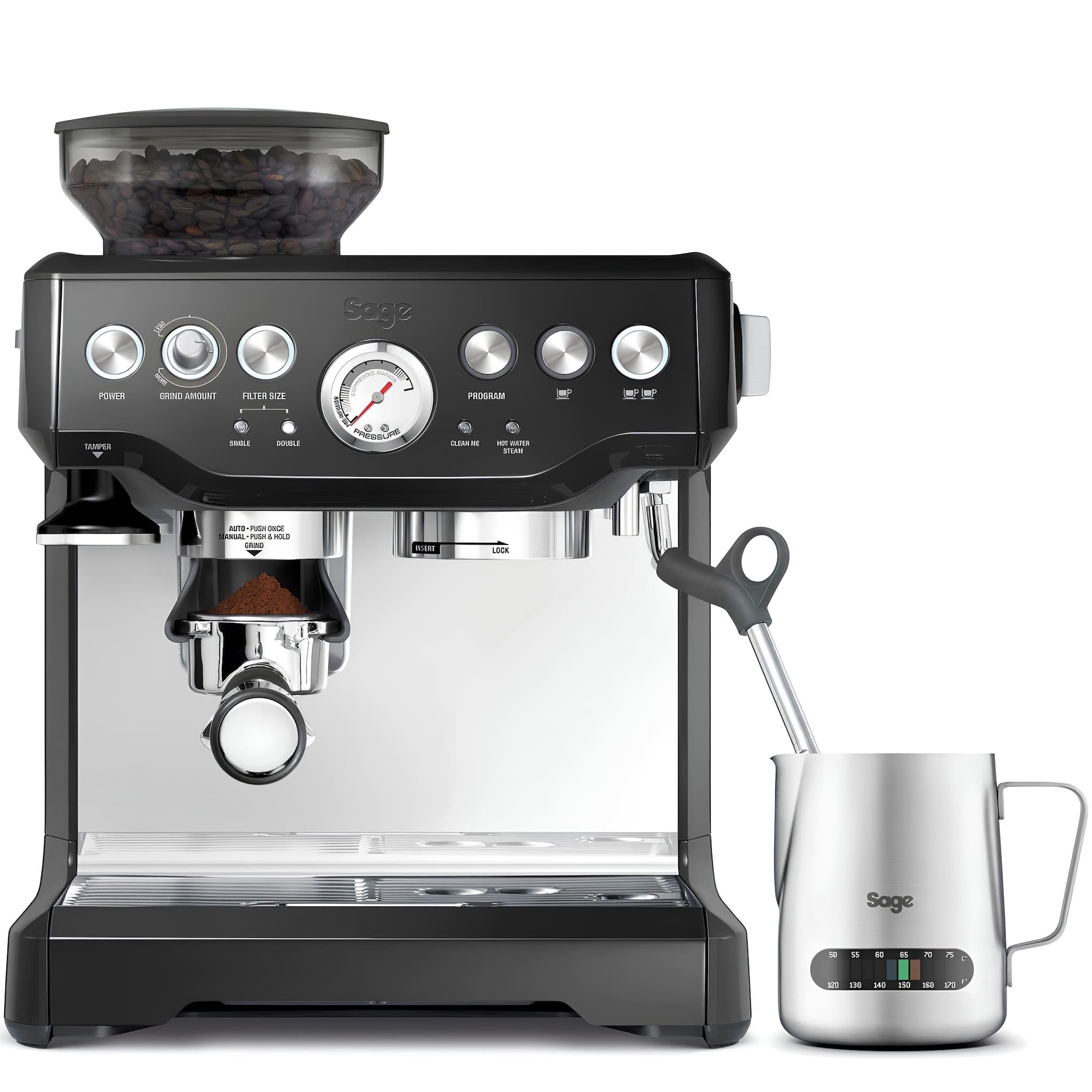 sage the barista express fekete karos kávéfőző beépített darálóval