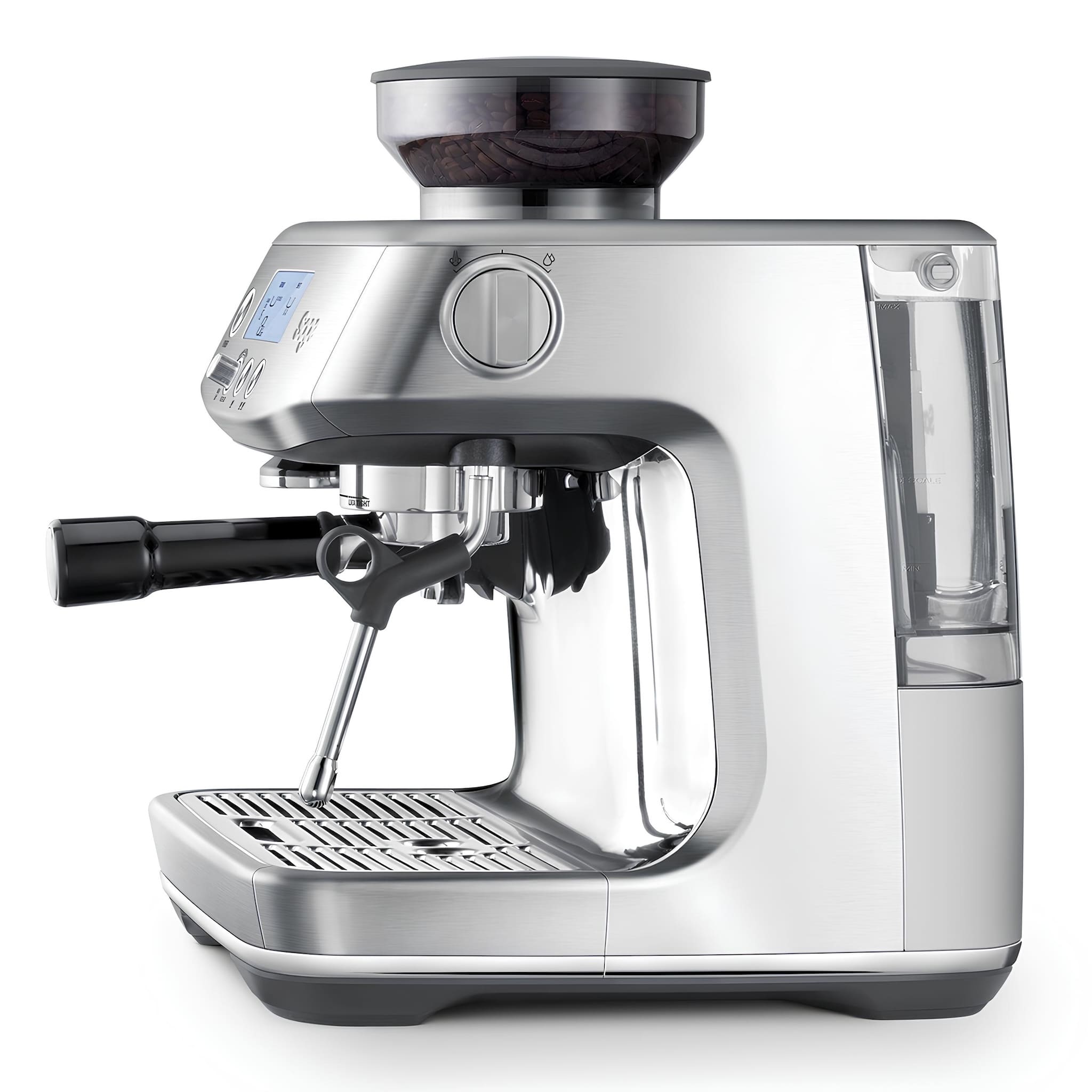 sage the barista pro kávéfőző oldalnézetből gőzkaros kivitelben