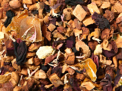 Summer Spritz koffeinmentes gyümölcs szálas tea vérnaranccsal, mangóval és passiógyümölccsel, 100g és 250g kiszerelésben