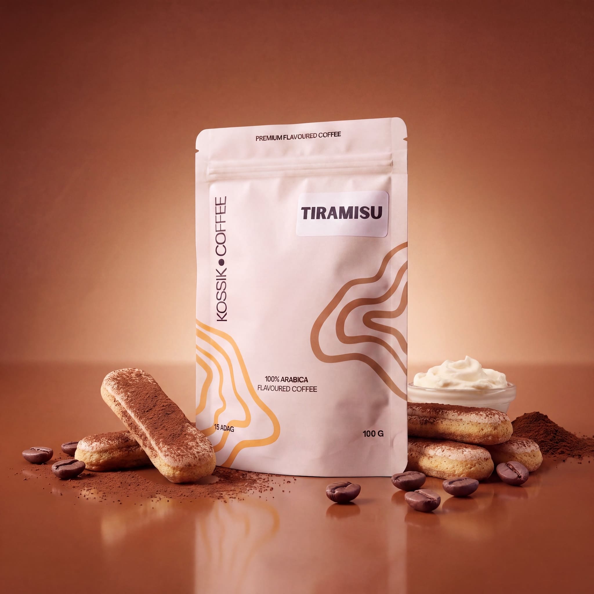 tiramisu ízvilágú 100% arabica kávé, prémium termék