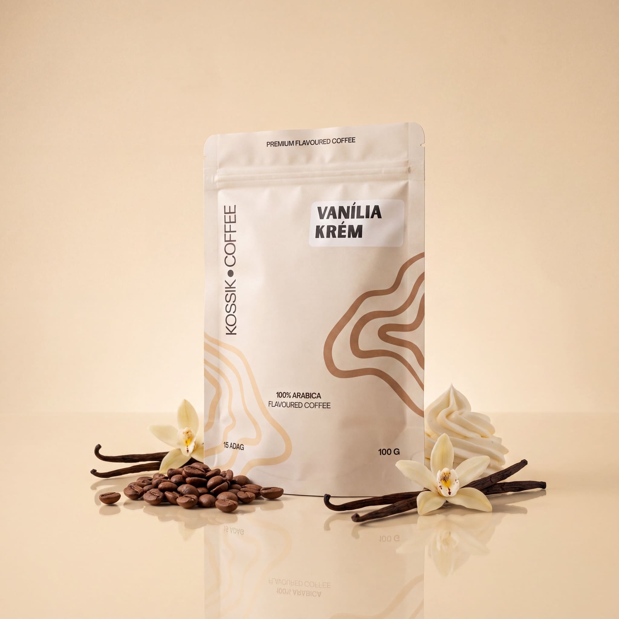 vanília krém ízesítésű 100% arabica kávé, kiváló minőségű prémium termék
